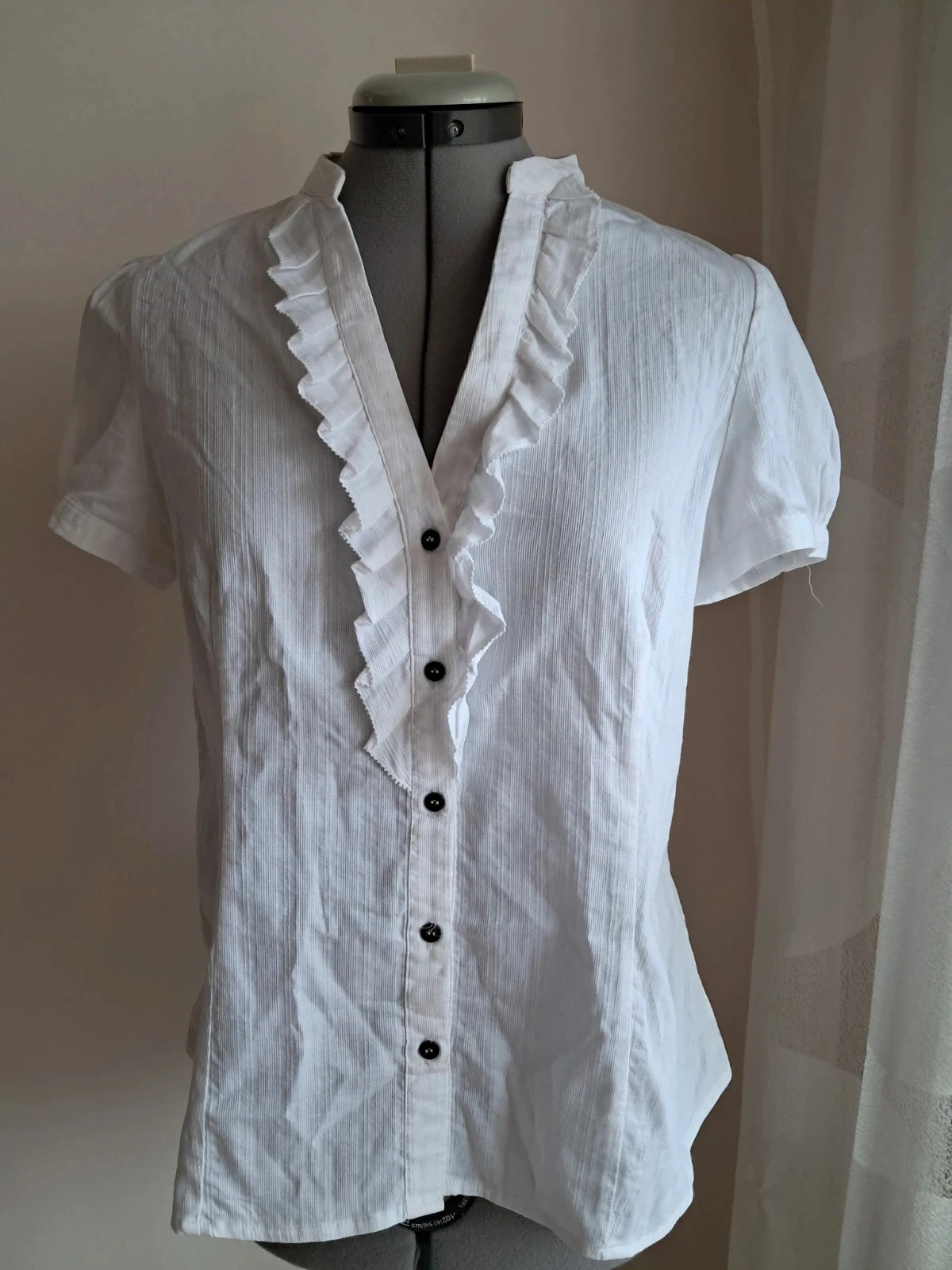 Chemisier blanc à volants Mango taille L